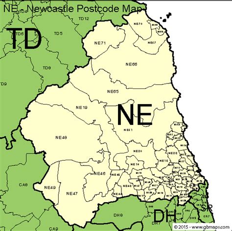 North Shields Postcode Map.